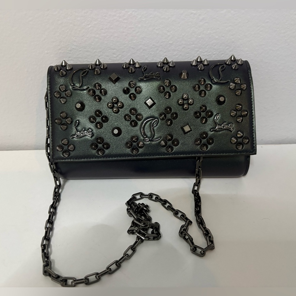 Christian Louboutin Dark Blue Embellished Wallet